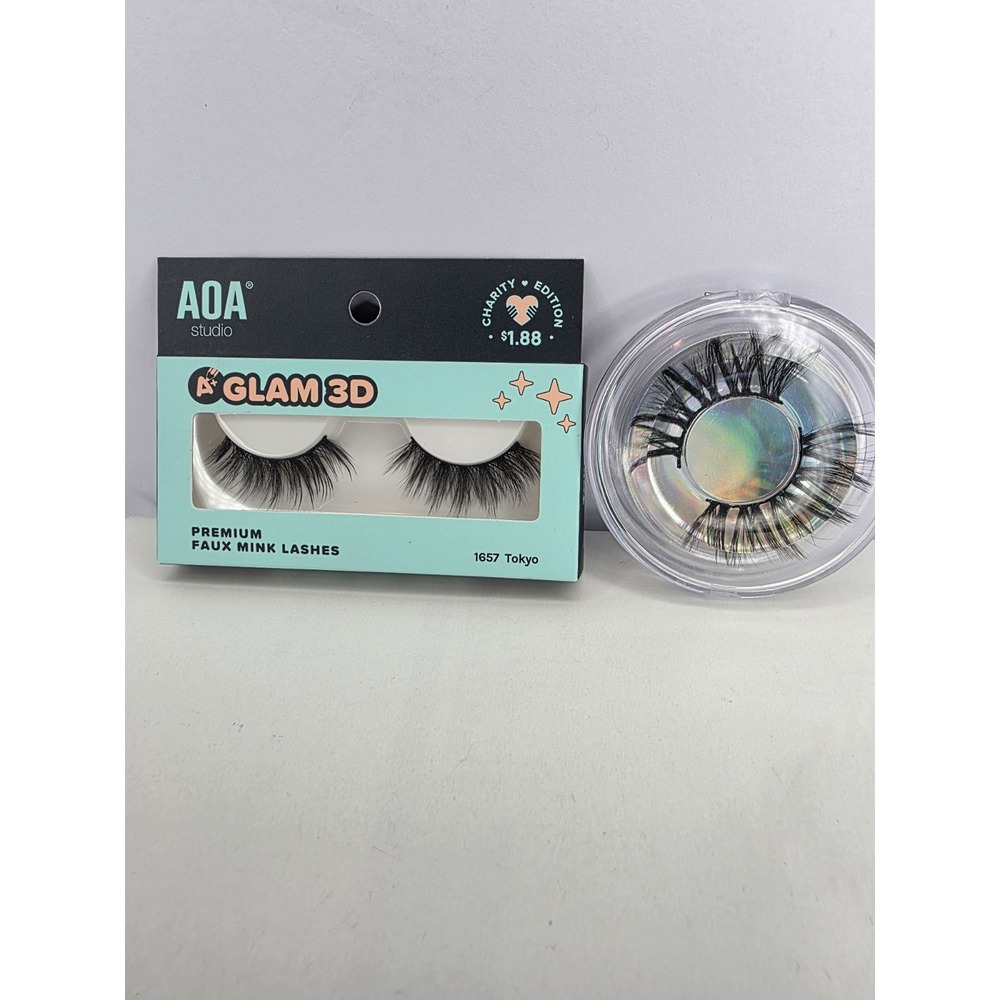 2 Sets of 3D Fake Eyelashes Long Quality Lashes Unbranded Pkg. & AOA Studio